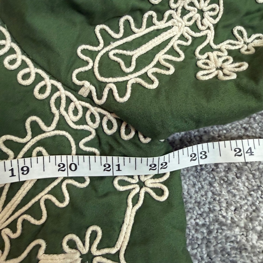 Sezane Embroidered Olive Green Quilted Jacket - Picture 7 of 8